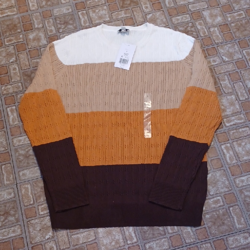 Kim Rogers Women's Multicolor Crewneck Sweater Size Large